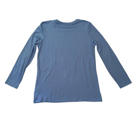 Imagine Peace Long Sleeve Top Size L Teal Blue Retro Musiccore Retro Style - Picture 7 of 13
